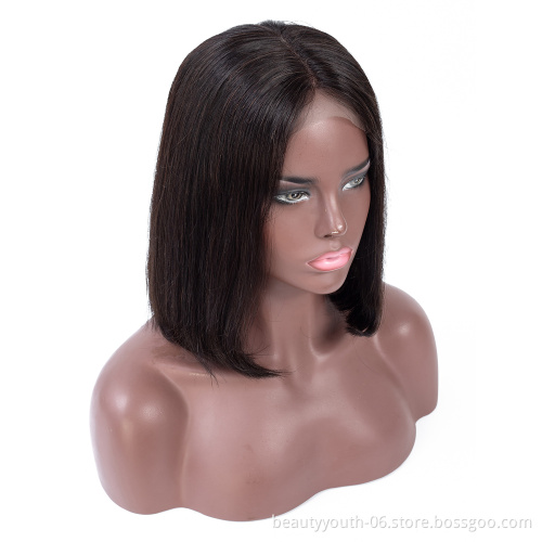 High Quality Lace Front Closure Short Bob Wigs Brazilian 130% Density Human Bob Hair Wig Virgin Human Hair Wigs for Black Women